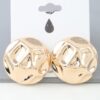 Shiny Hammered Dome Earrings – Gold Finish