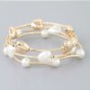 Heart Beaded Wrap Bracelet – Gold Cream or Silver Cream