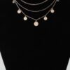 Triple Round Charm Chain Necklace – Delicate Gold & Silver