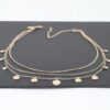 Triple Round Charm Chain Necklace – Delicate Gold & Silver