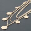 Triple Round Charm Chain Necklace – Delicate Gold & Silver