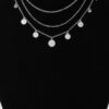 Triple Round Charm Chain Necklace – Delicate Gold & Silver