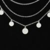Triple Round Charm Chain Necklace – Delicate Gold & Silver