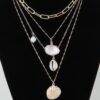 Under the Sea Charm Chain Necklace – Seashells, Gold Cream