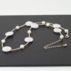 Stone Beaded Charm Necklace – Gold Cream