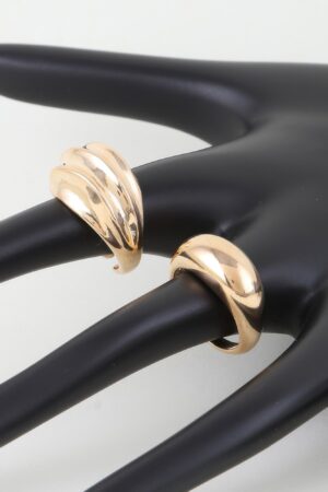 Shiny Swirl Duo Rings – Polished Metal Swirl (Gold & Silver)