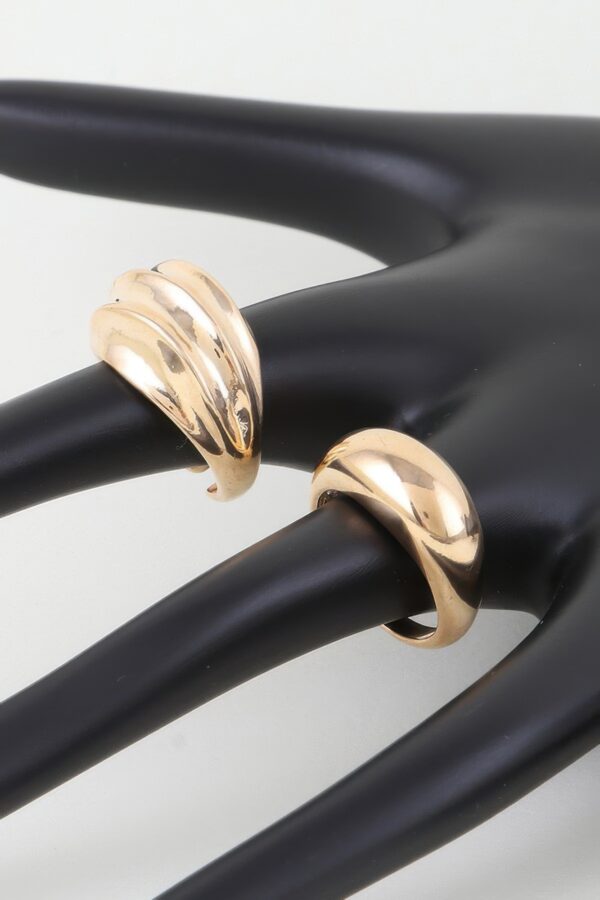 Shiny Swirl Duo Rings – Polished Metal Swirl (Gold & Silver)