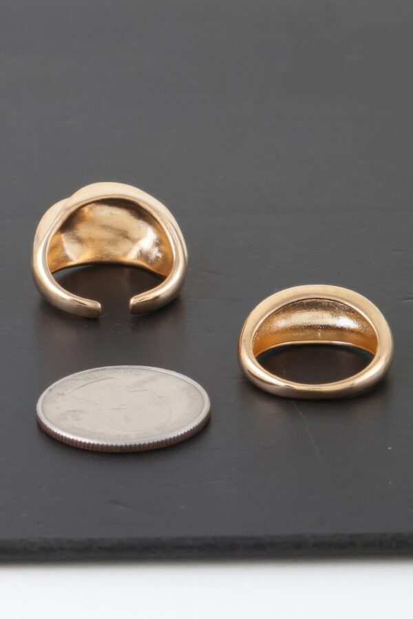 Shiny Swirl Duo Rings – Polished Metal Swirl (Gold & Silver)