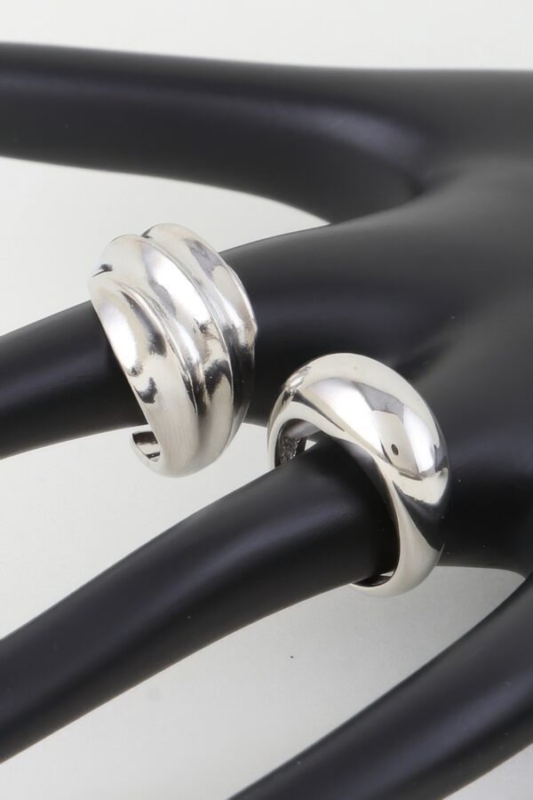 Shiny Swirl Duo Rings – Polished Metal Swirl (Gold & Silver)