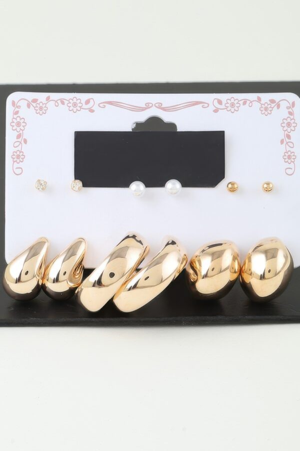 Shiny Modern Hoop Earrings Set – 1″ Metal Hoops, Gold/Silver