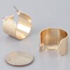 Wide Ribbed Hoop Earrings – Gold 1″ Hoop