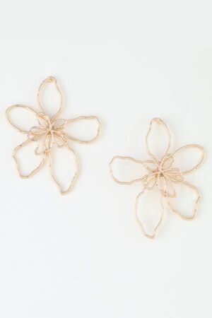 Delicate Abstract Flower Earrings – Gold or Silver