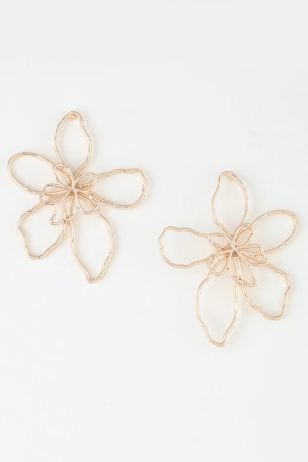 Delicate Abstract Flower Earrings – Gold or Silver