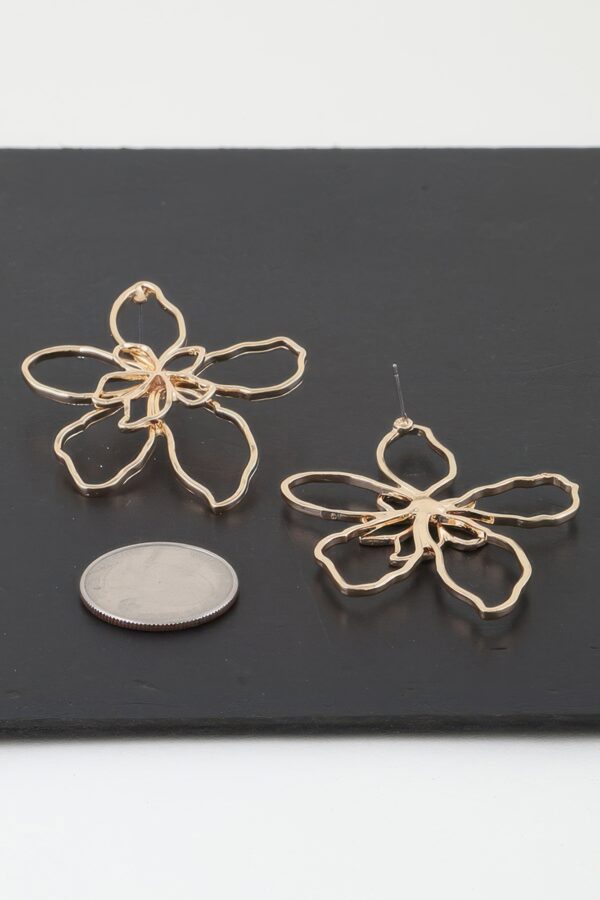 Delicate Abstract Flower Earrings – Gold or Silver
