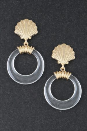 Queen of the Sea Drop Earrings – Gold & Clear Crystals
