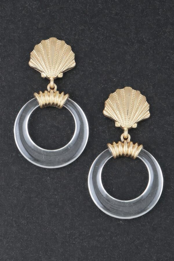 Queen of the Sea Drop Earrings – Gold & Clear Crystals