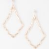 Shiny Hammered Kite Drop Earrings – Gold, Silver, White Gold