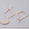 Shiny Hammered Kite Drop Earrings – Gold, Silver, White Gold