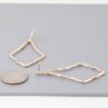 Shiny Hammered Kite Drop Earrings – Gold, Silver, White Gold