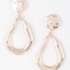 Abstract Shiny Teardrop Earrings – Sculpted Metallic Drop