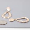 Abstract Shiny Teardrop Earrings – Sculpted Metallic Drop