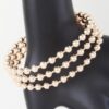 Wide Triple-Row Beaded Cuff Bracelet – Gold or Silver