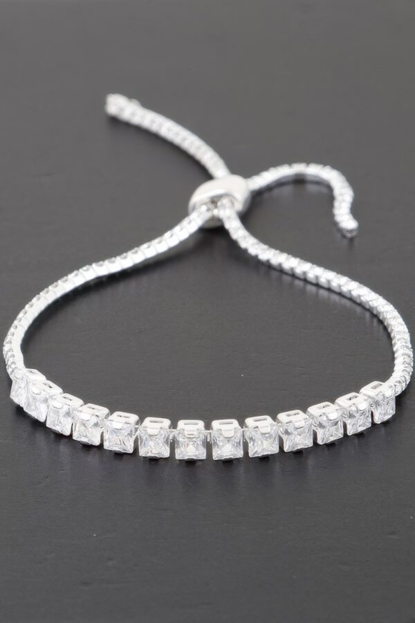 Multi Cubic Jeweled Bracelet – Polished Gold or Silver