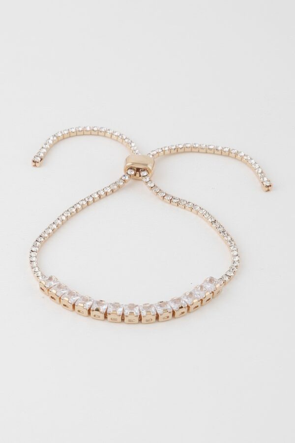 Multi Cubic Jeweled Bracelet – Polished Gold or Silver