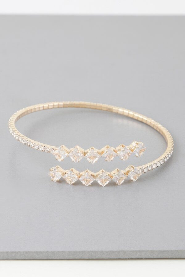 Star Motif Jeweled Wrap Bracelet – Gold or Silver