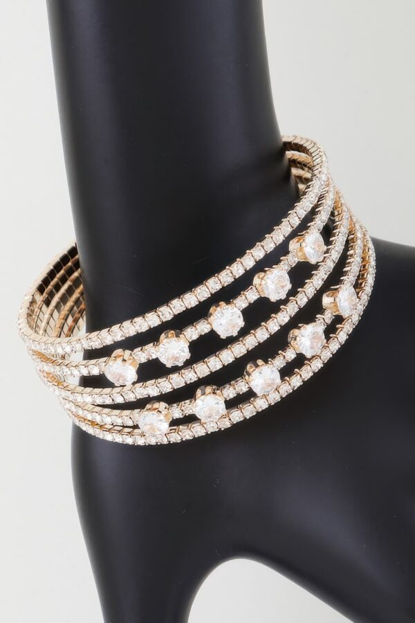 Jeweled Adjustable Cuff Bracelet – Gold or Silver