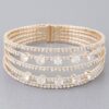 Jeweled Adjustable Cuff Bracelet – Gold or Silver