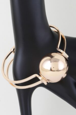 Sphere Cuff Bracelet – Sculptural Gold-Plated Cuff