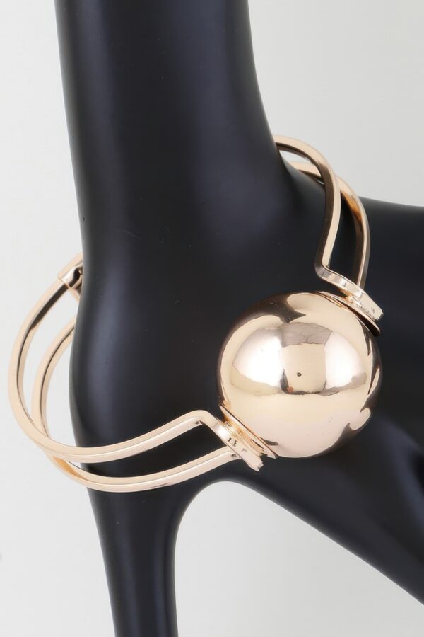 Sphere Cuff Bracelet – Sculptural Gold-Plated Cuff