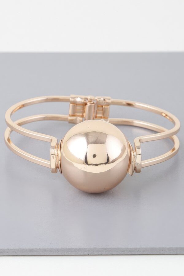 Sphere Cuff Bracelet – Sculptural Gold-Plated Cuff