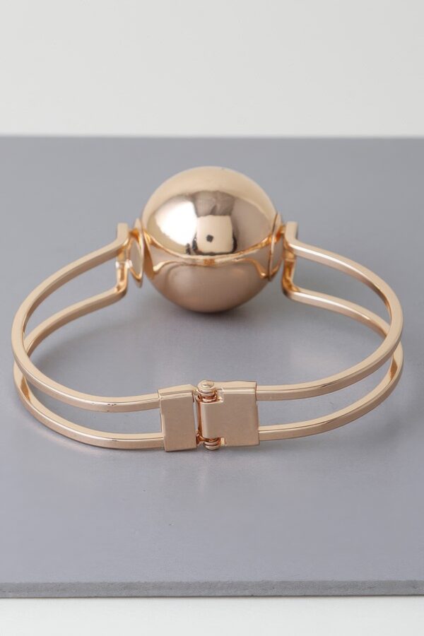 Sphere Cuff Bracelet – Sculptural Gold-Plated Cuff