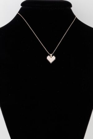 Block Pearl Heart Necklace – Gold Cream Pendant