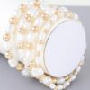 Ribbed Pearl Beaded Bracelet – Gold Cream