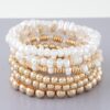 Multi-Pearl Beaded Bracelet – Adjustable, Gold or Silver Cream