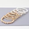 Multi-Pearl Beaded Bracelet – Adjustable, Gold or Silver Cream