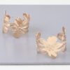 Gold Floral Hoop Earrings – Delicate Petal Accents