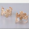 Gold Floral Hoop Earrings – Delicate Petal Accents