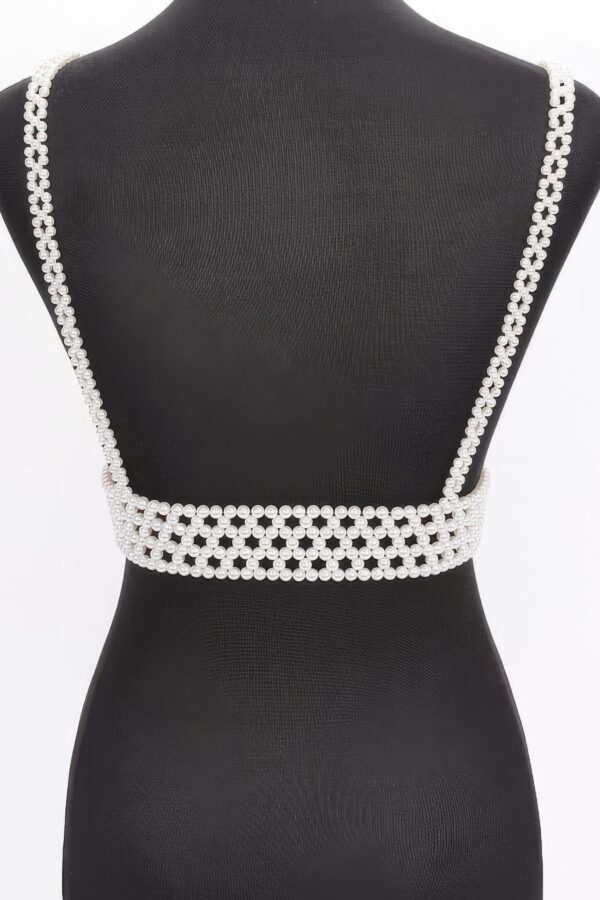 Faux Pearl Harness – Pearl-Embellished PVC Accent