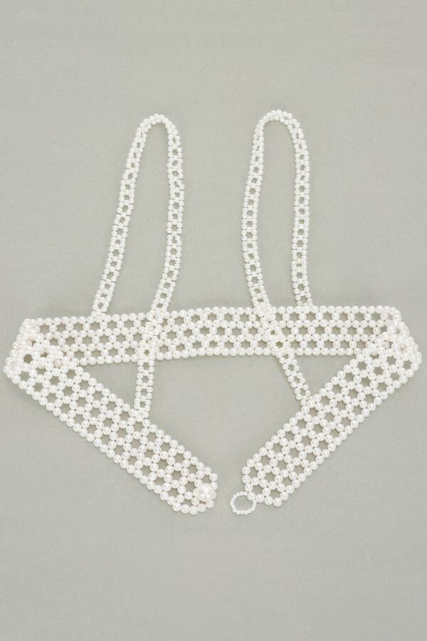 Faux Pearl Harness – Pearl-Embellished PVC Accent
