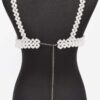 Faux Pearl Bra Top – PVC Pearl-Embellished Crop (Cream)