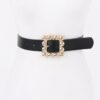 PU Belt with Square Metal Buckle – Black/Brown/Camel