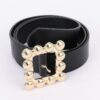 PU Belt with Square Metal Buckle – Black/Brown/Camel