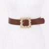 PU Belt with Square Metal Buckle – Black/Brown/Camel