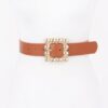 PU Belt with Square Metal Buckle – Black/Brown/Camel