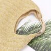 Faux Straw Hobo Bag with Metal Handle – Khaki