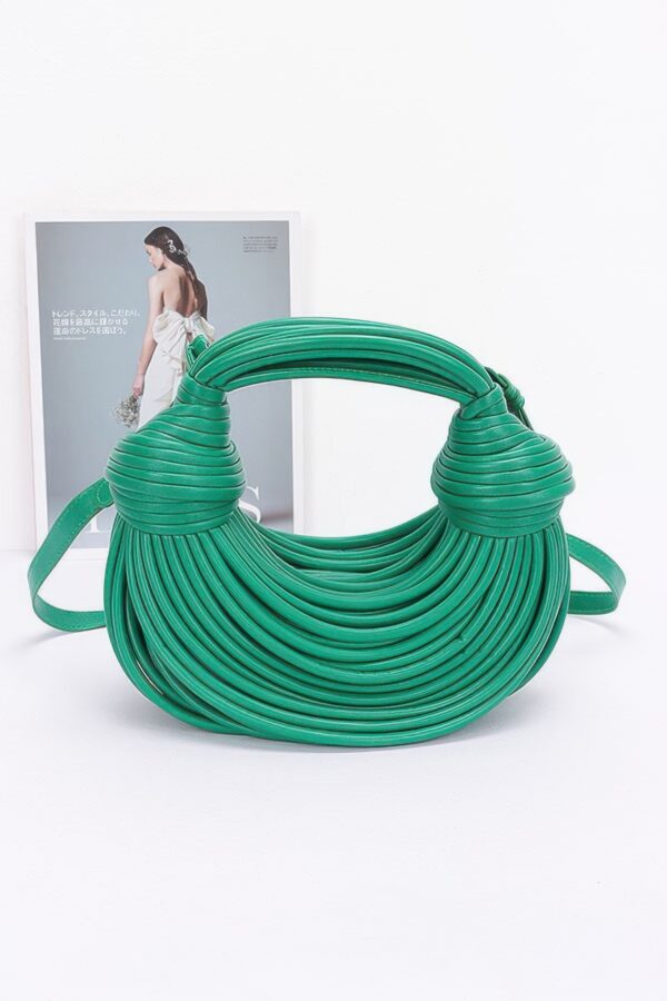 Faux Leather Rope Hobo Bag – Mixed Metal Accent